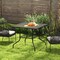 Costway 35'' Patio Dining Table Tempered Glass Top Bistro Table with 1.5'' Umbrella Hole